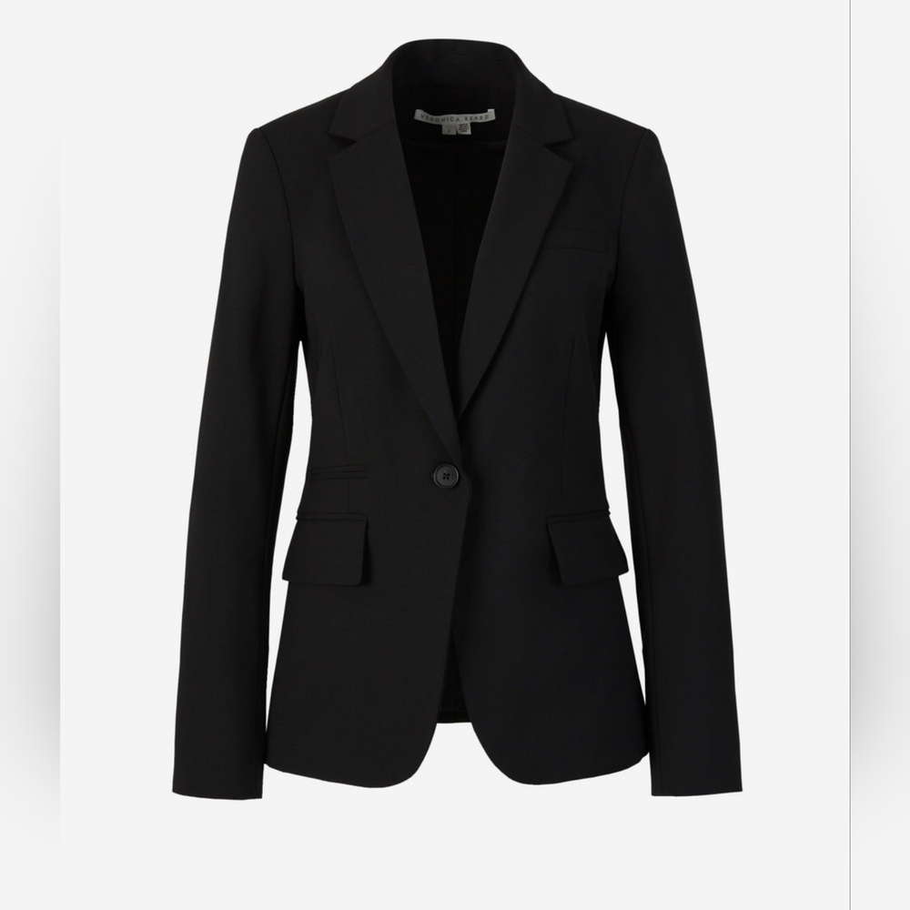 Veronica Beard Classic Black Virgin Wool Blazer Jacket Size 0